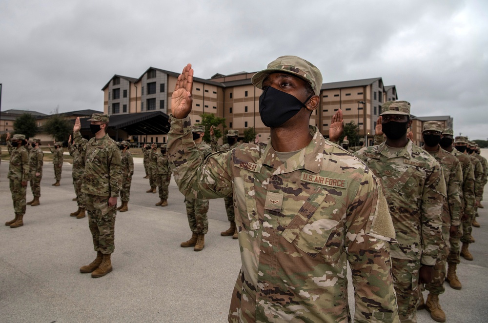 U.S. Air Force Basic Military Training Graduation and Coining Ceremony