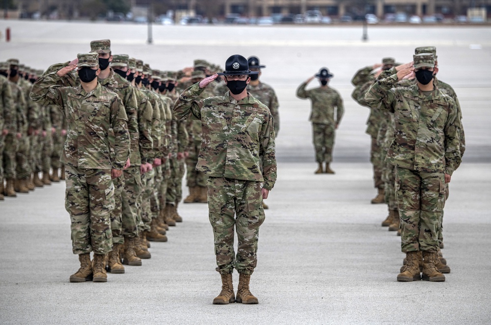 U.S. Air Force Basic Military Training Graduation and Coining Ceremony