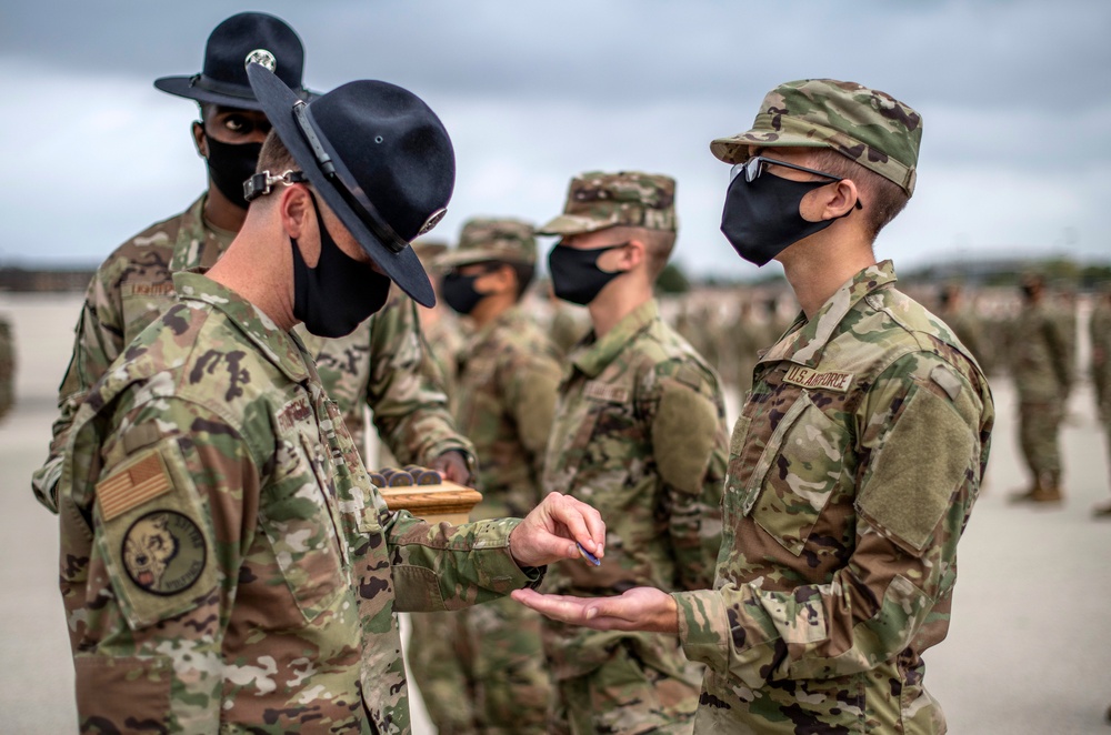 U.S. Air Force Basic Military Training Graduation and Coining Ceremony