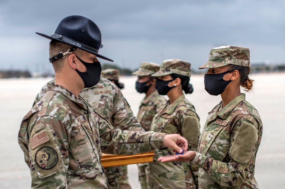 U.S. Air Force Basic Military Training Graduation and Coining Ceremony