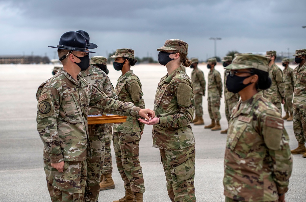 U.S. Air Force Basic Military Training Graduation and Coining Ceremony