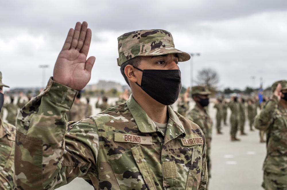 U.S. Air Force Basic Military Training Graduation and Coining Ceremony