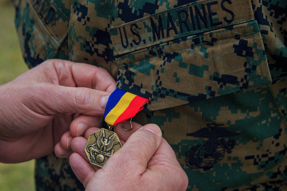 Sgt. McDonald Receives the Navy and Marine Corps Medal