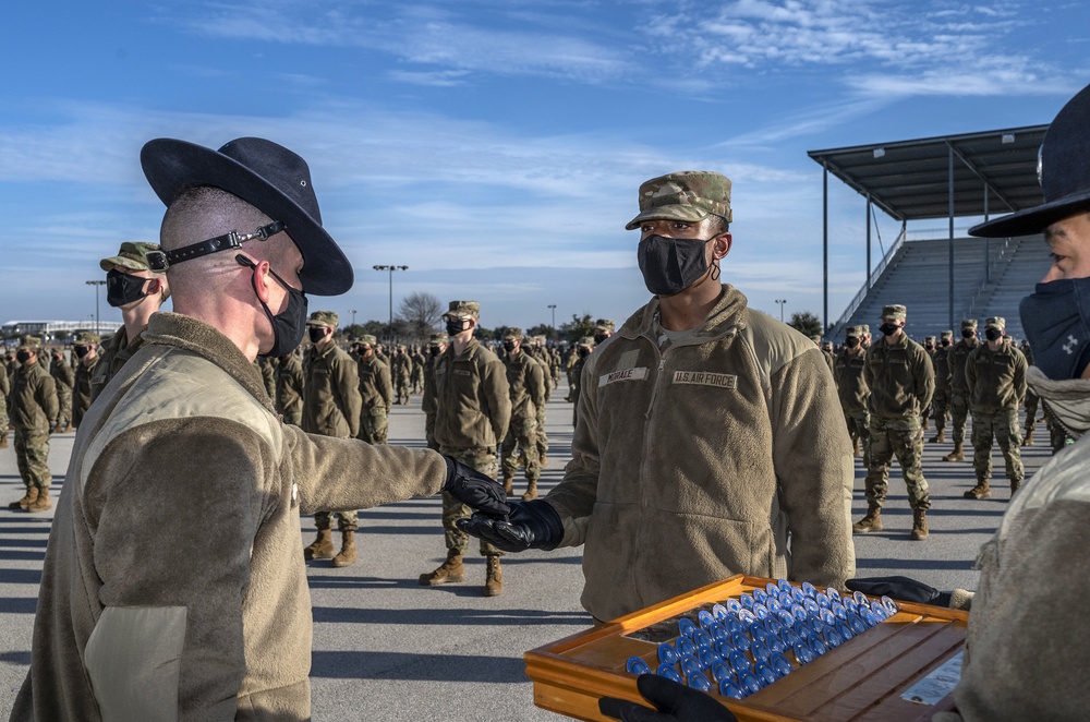 U.S. Air Force Basic Military Training Graduation and Coining Ceremony