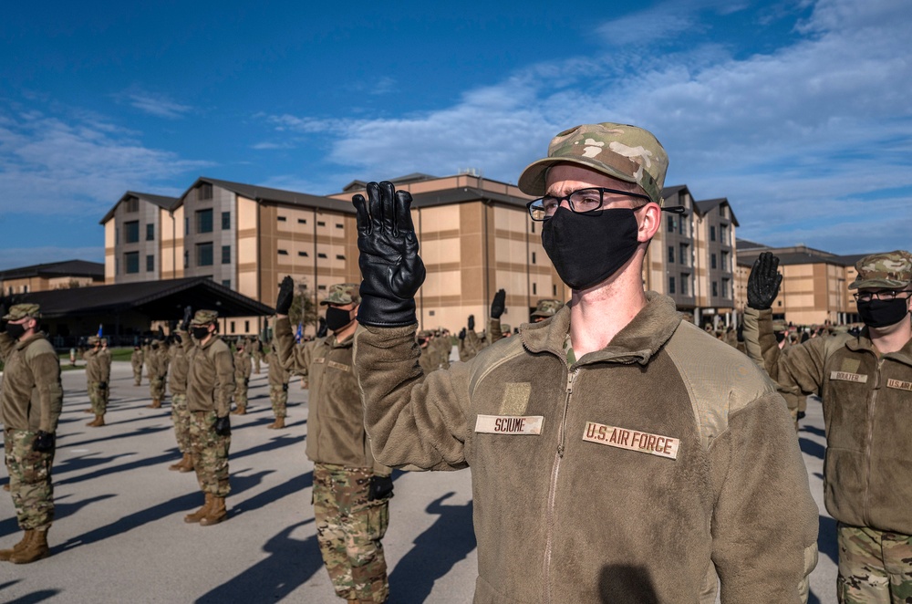 U.S. Air Force Basic Military Training Graduation and Coining Ceremony