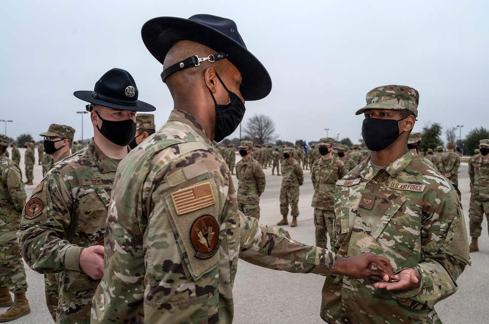 U.S. Air Force Basic Military Training Graduation and Coining Ceremony