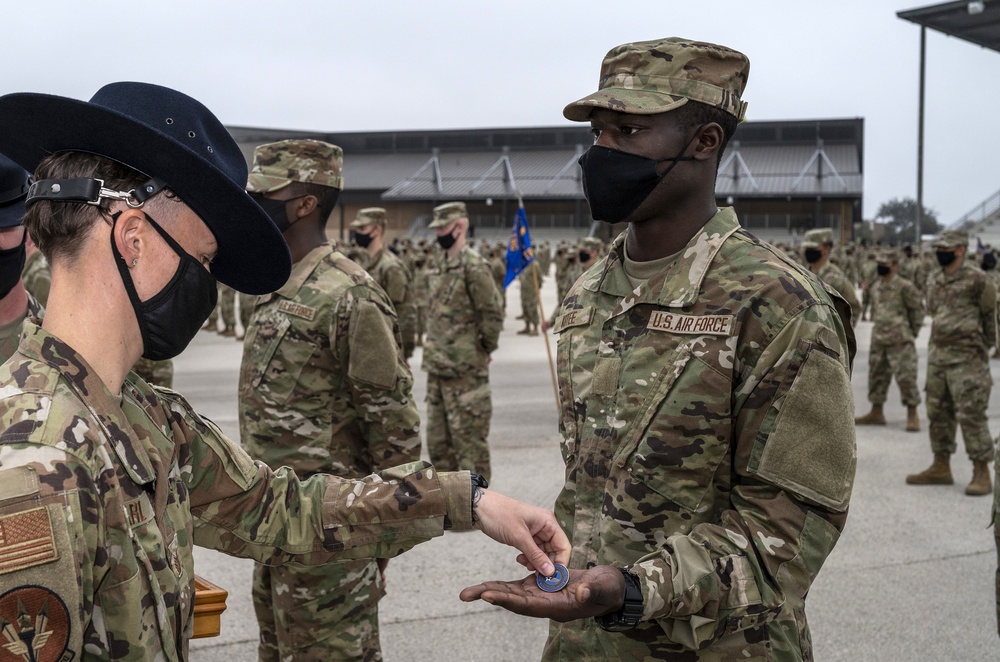 U.S. Air Force Basic Military Training Graduation and Coining Ceremony