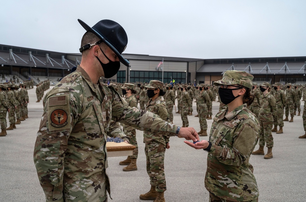 U.S. Air Force Basic Military Training Graduation and Coining Ceremony