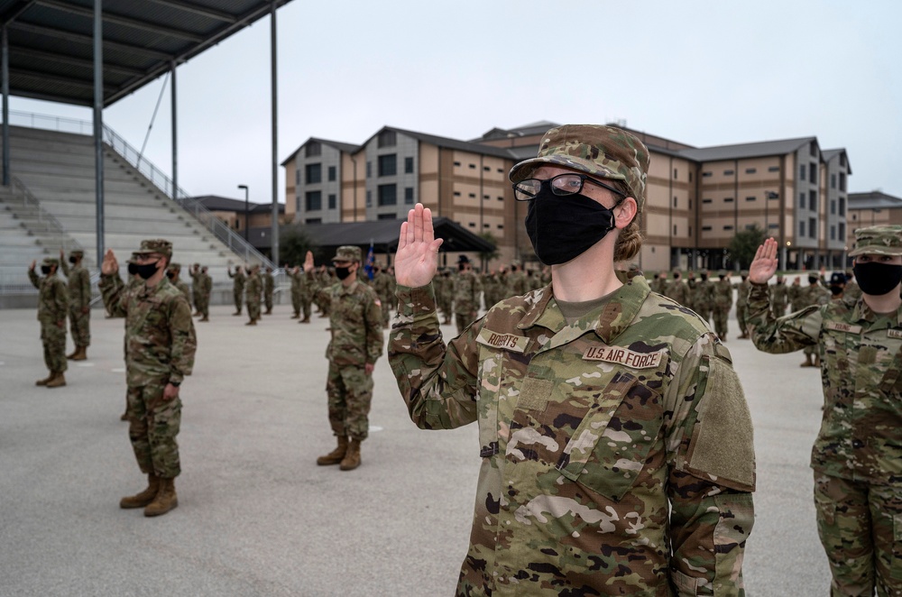 U.S. Air Force Basic Military Training Graduation and Coining Ceremony
