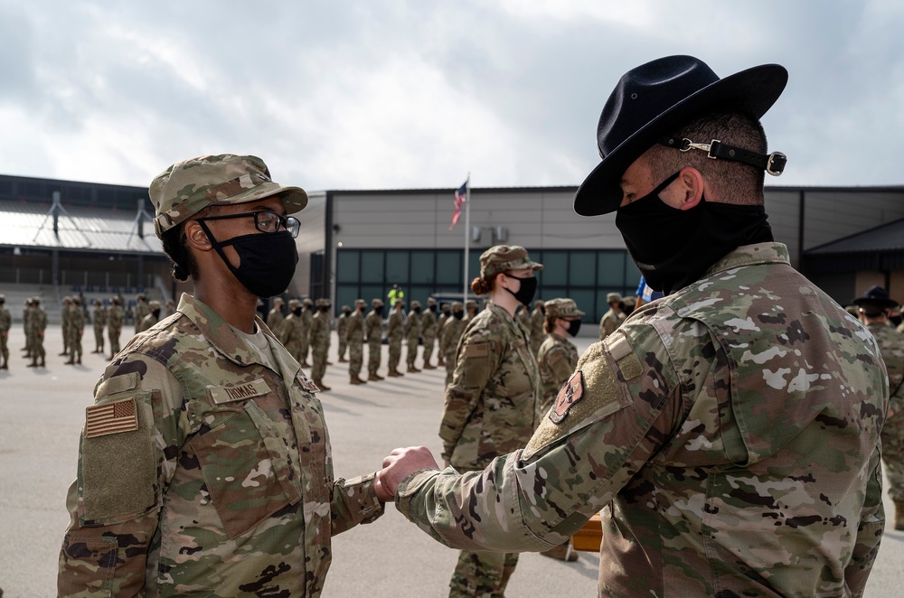 U.S. Air Force Basic Military Training Graduation and Coining Ceremony
