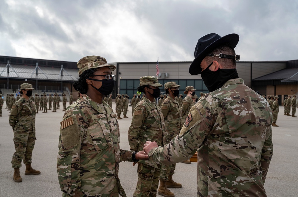 U.S. Air Force Basic Military Training Graduation and Coining Ceremony