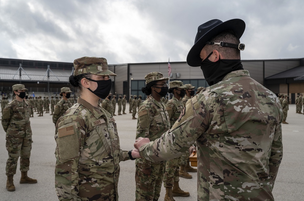 U.S. Air Force Basic Military Training Graduation and Coining Ceremony