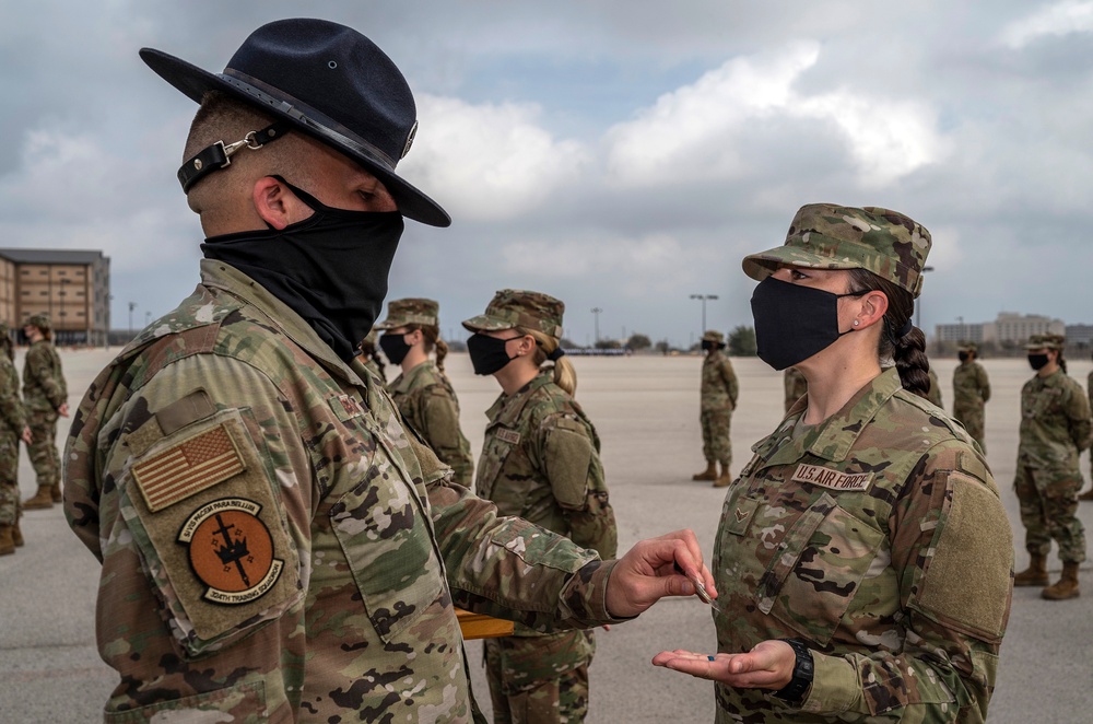 U.S. Air Force Basic Military Training Graduation and Coining Ceremony