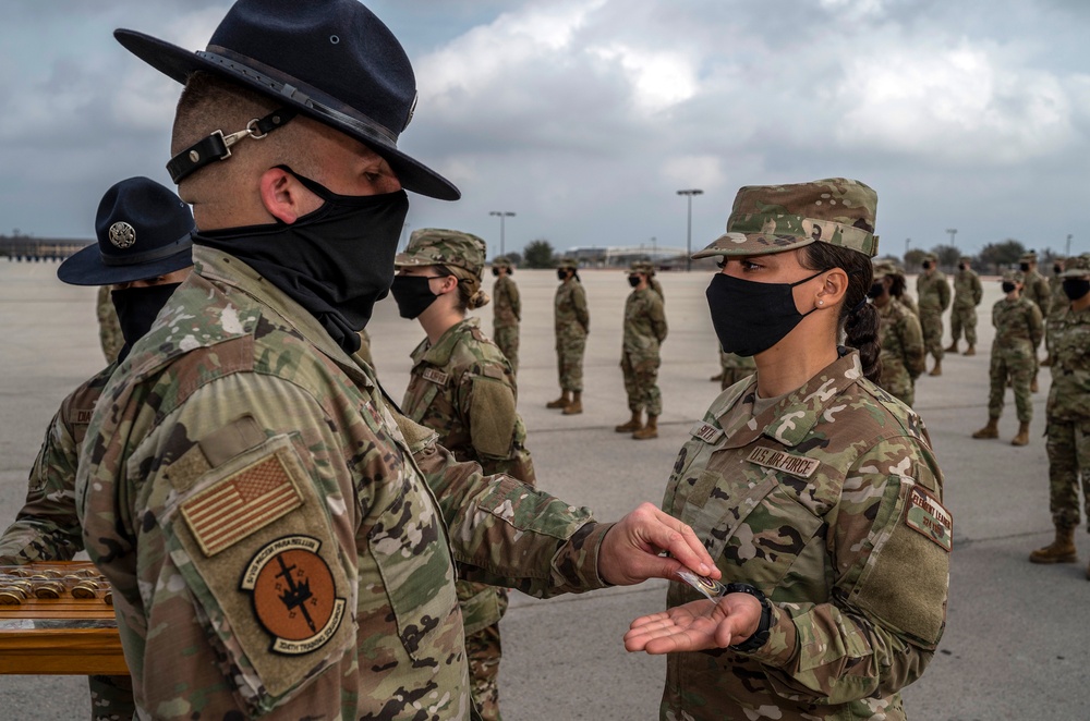 U.S. Air Force Basic Military Training Graduation and Coining Ceremony