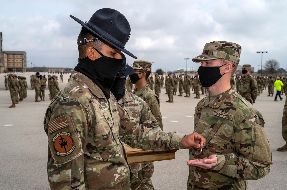 U.S. Air Force Basic Military Training Graduation and Coining Ceremony