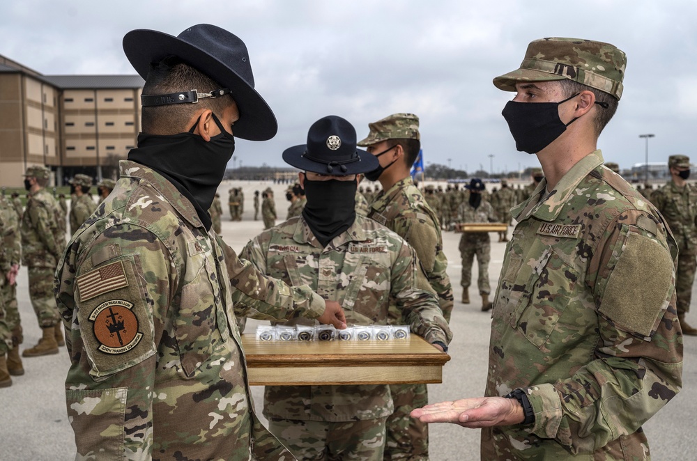 U.S. Air Force Basic Military Training Graduation and Coining Ceremony