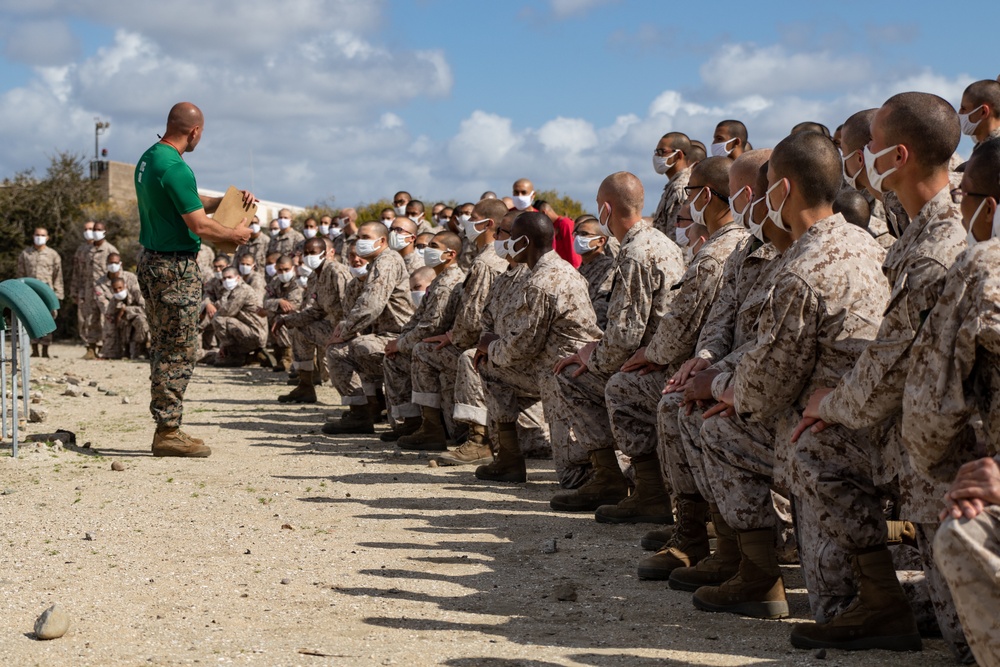 Charlie Company, 1st Recruit Training Battalion Conduct Bayonet Assault Course