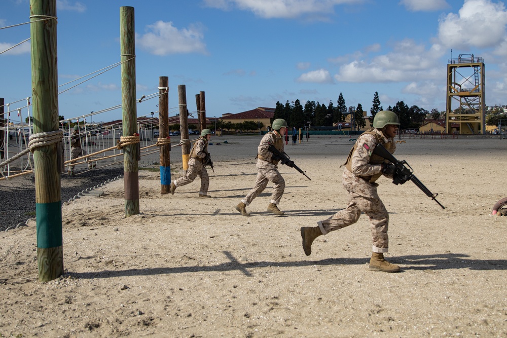 Charlie Company, 1st Recruit Training Battalion Conduct Bayonet Assault Course