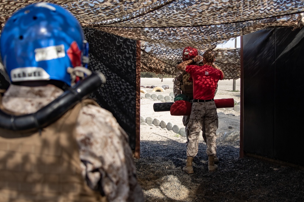 Charlie Company, 1st Recruit Training Battalion Conduct Bayonet Assault Course