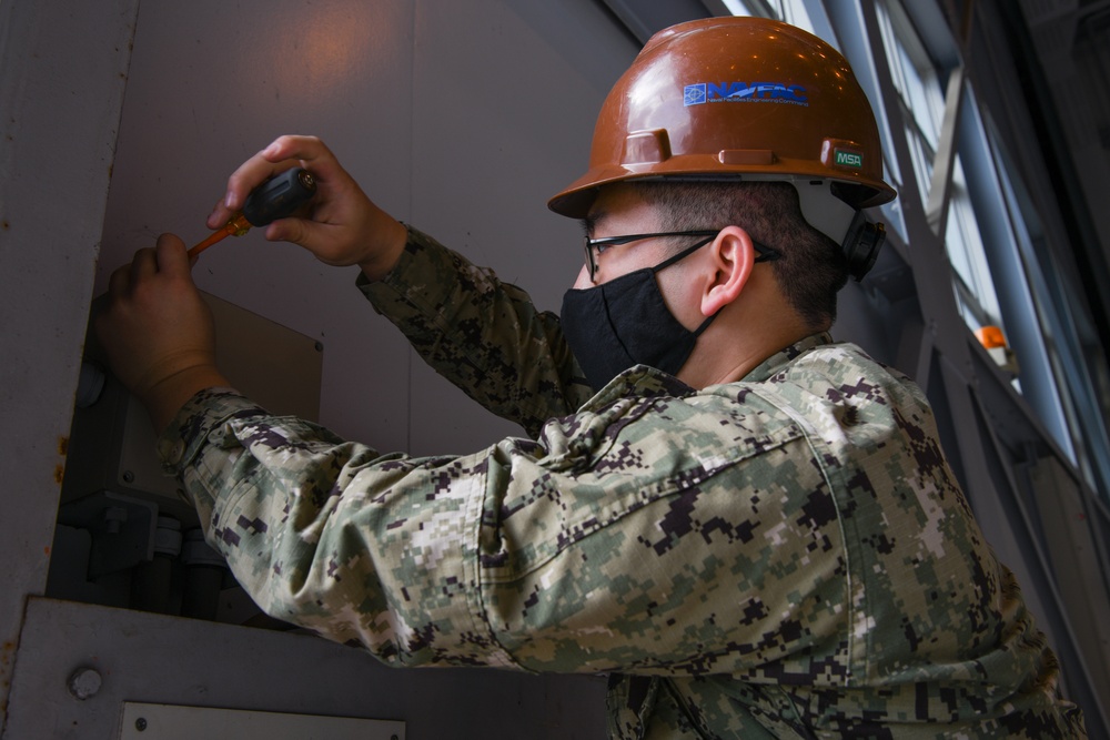 NAVFAC Far East Repairs Hangar Door