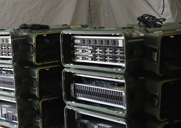 Army Reserve Soldiers set up Early Entry Command Post at Camp Arifjan, Kuwait