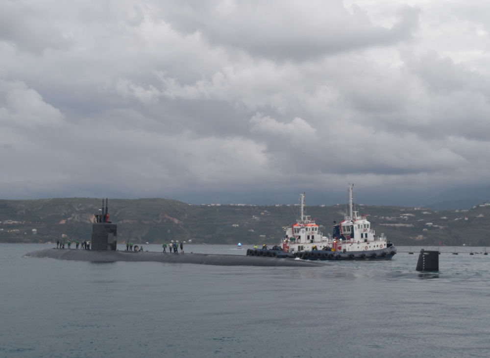 USS San Juan Departs Souda Bay