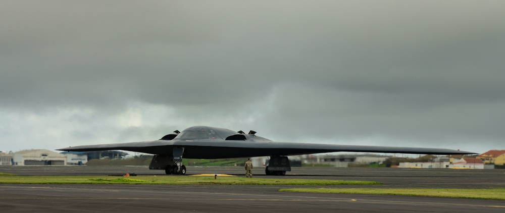 B-2 Spirit arrives at Lajes Field, Azores