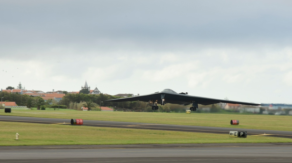 B-2 Spirit arrives at Lajes Field, Azores