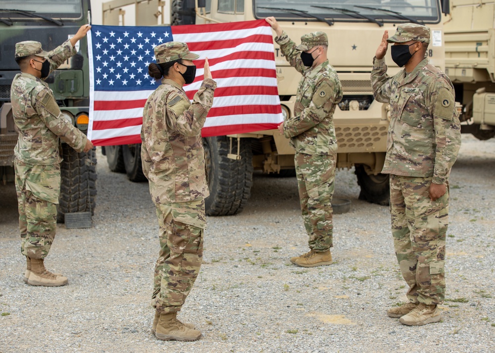 Spc. Matthews' Reenlistment Ceremony