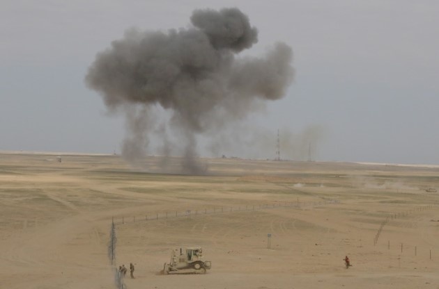 Engineers of Task Force Iron Castle conducted a breach during the celebration of the 30th anniversary of Kuwait’s Liberation Day and Operation Desert Storm dubbed Joint Exercise Al-Tahrir.