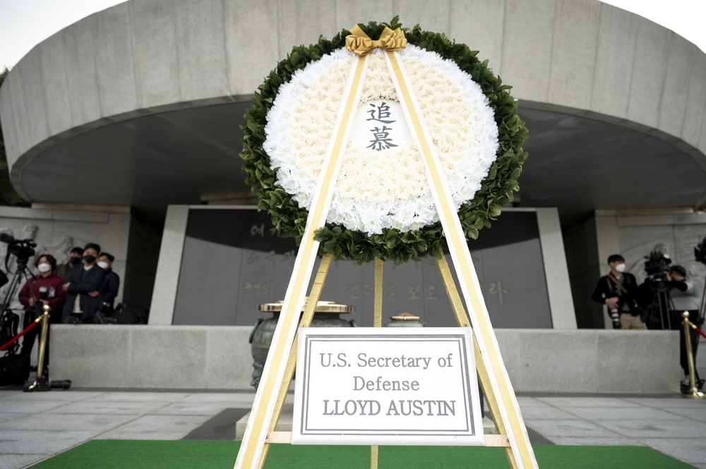 Secretary Austin Pays Respects at Seoul National Cemetery