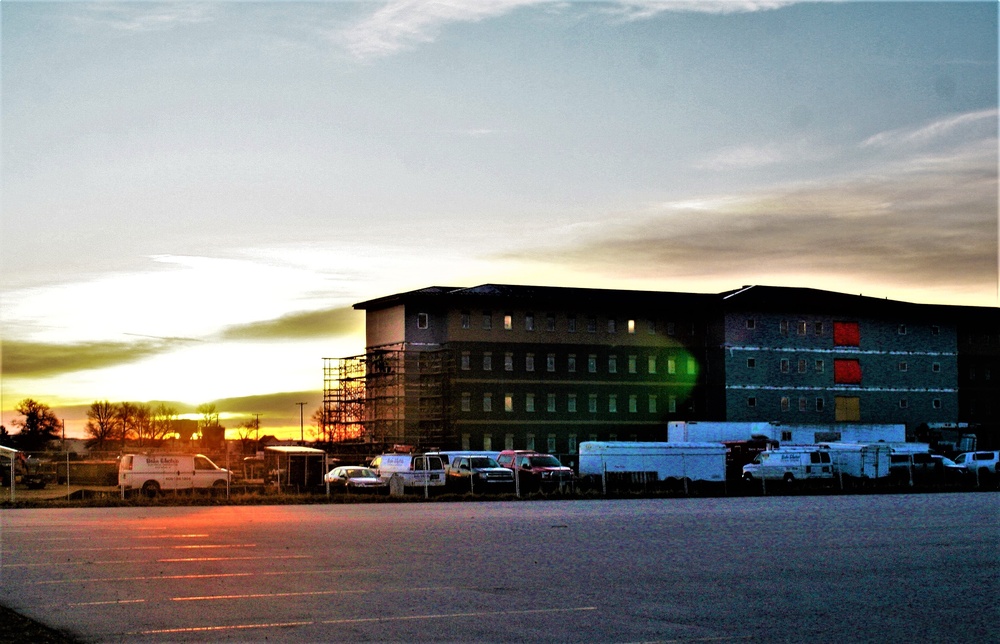 Sun rises on barracks construction at Fort McCoy