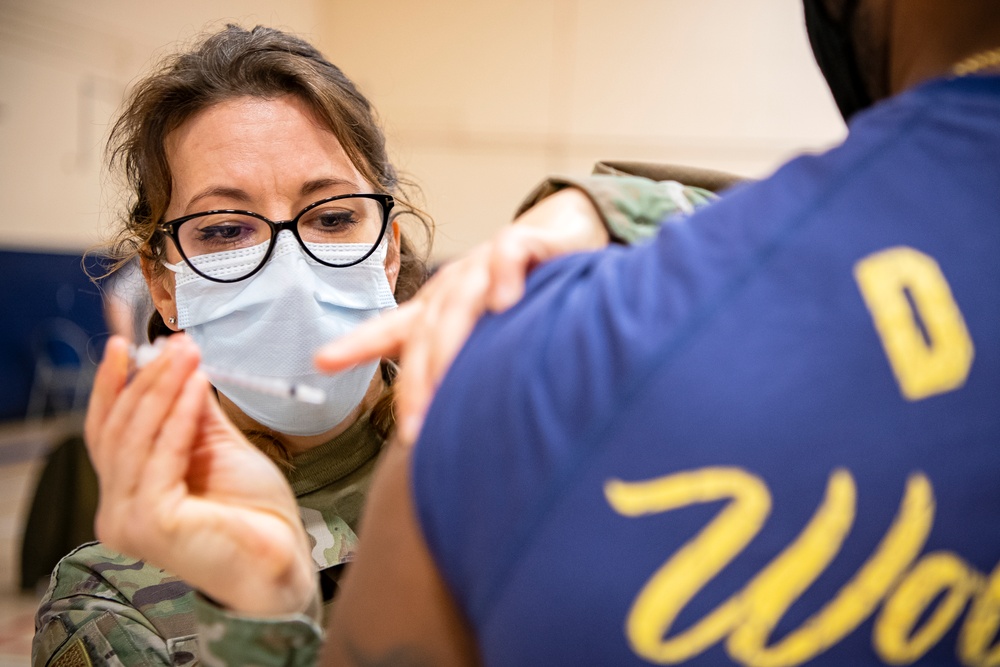 501st CSW conducts first Mass-Covid-19 vaccination line