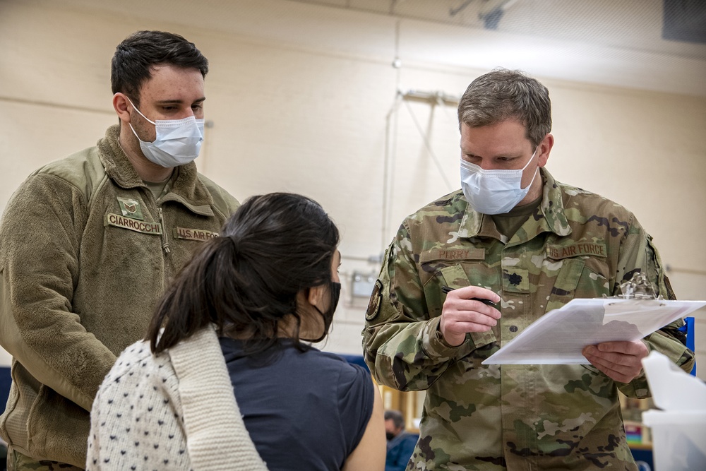 501st CSW conducts first Mass-Covid-19 vaccination line