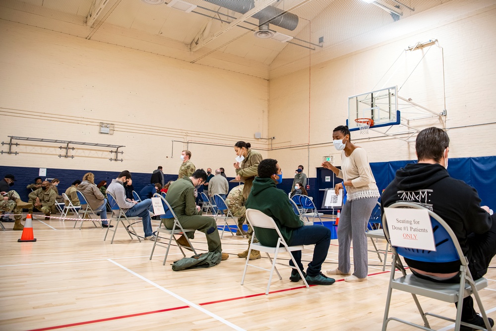 501st CSW conducts first Mass-Covid-19 vaccination line