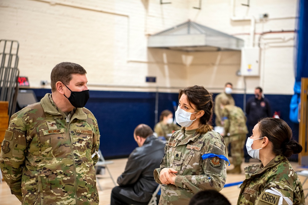 501st CSW conducts first Mass-Covid-19 vaccination line