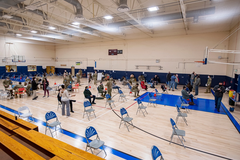 501st CSW conducts first Mass-Covid-19 vaccination line