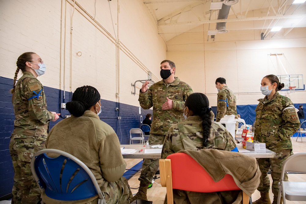 501st CSW conducts first Mass-Covid-19 vaccination line