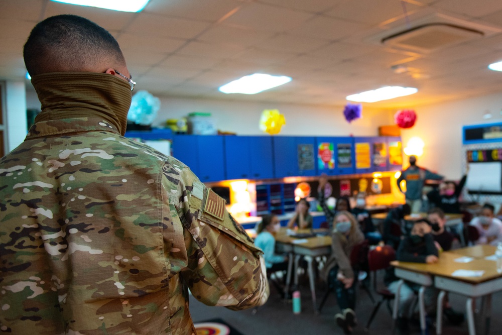 Community cause and effect: Whiteman AFB Elementary student thanks 509th SFS defender