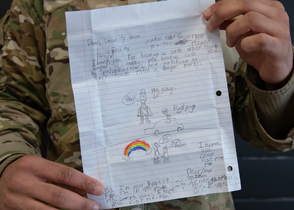 Community cause and effect: Whiteman AFB Elementary student thanks 509th SFS defender
