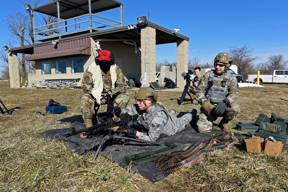 Wright-Patterson Air Force Base Combat Arms Trainers support readiness mission with machine gun training