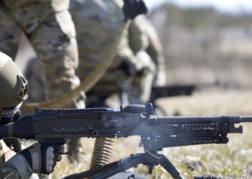 Wright-Patterson Air Force Base Combat Arms Trainers support readiness mission with machine gun training