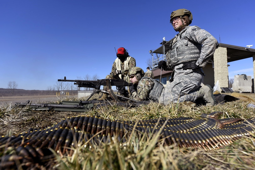 Wright-Patterson Air Force Base Combat Arms Trainers support readiness mission with machine gun training