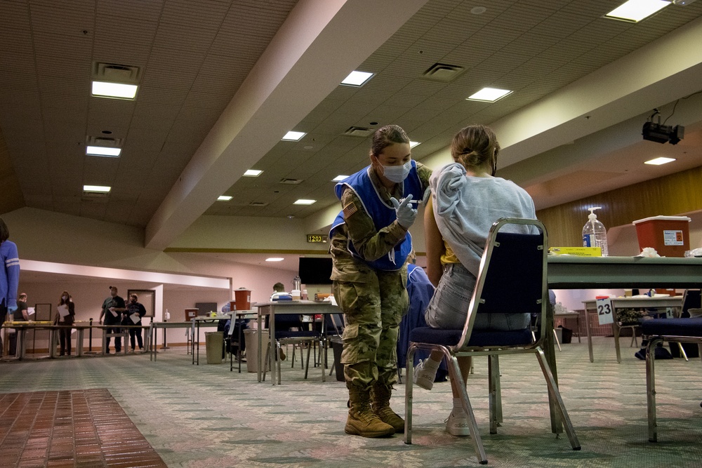 Oklahoma National Guard distributes COVID-19 vaccine at OCCC