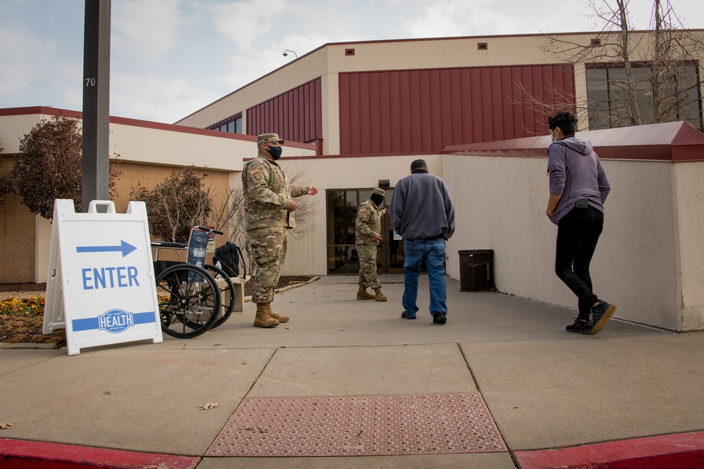 Oklahoma National Guard distributes COVID-19 vaccine at OCCC