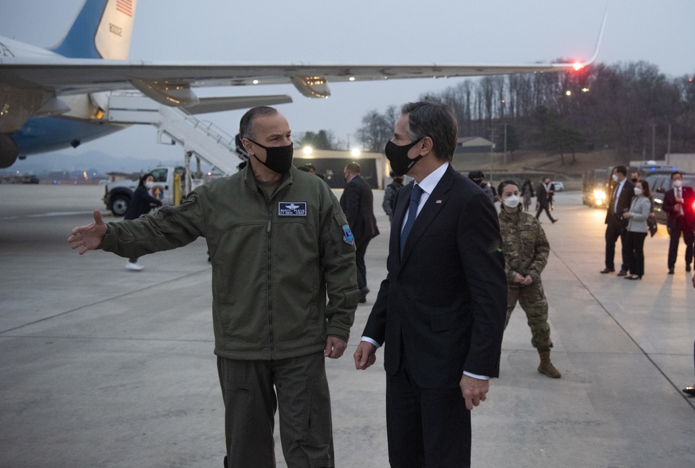 Secretary of Defense and Secretary of State Depart Korea