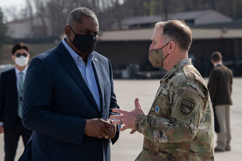 Secretary of Defense and Secretary of State Depart Korea
