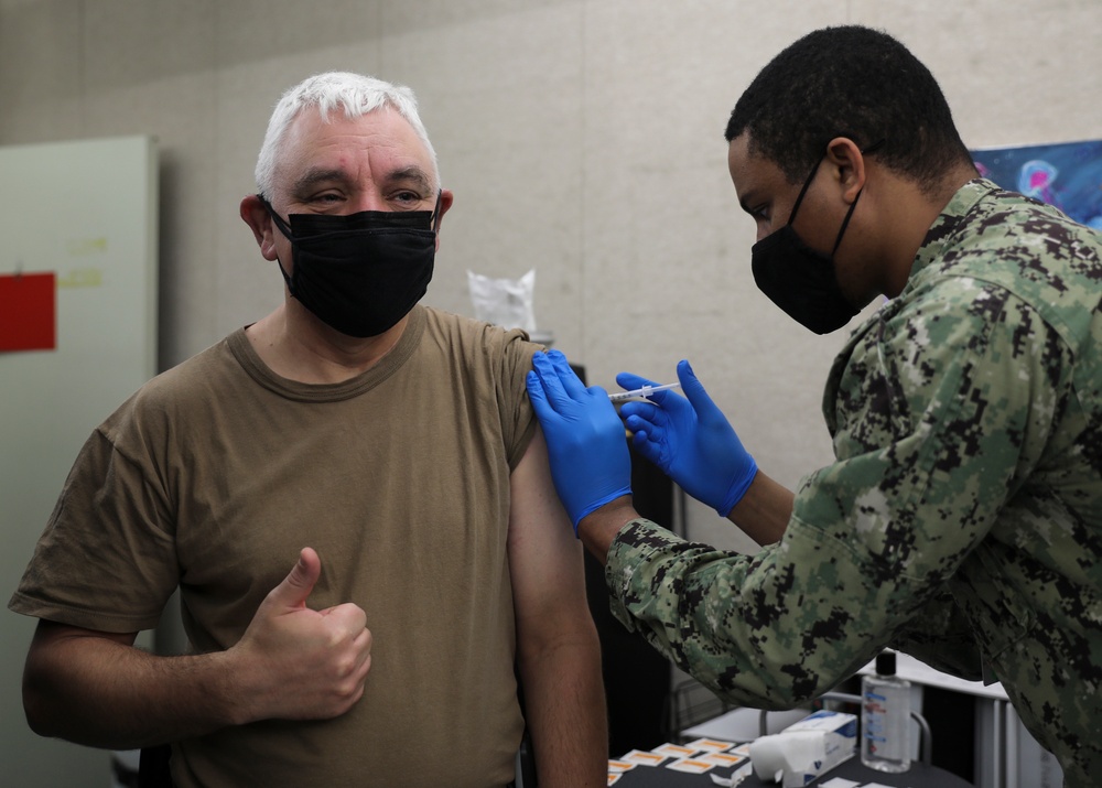 Sailors, Civilian Mariners Receive COVID-19 Vaccination