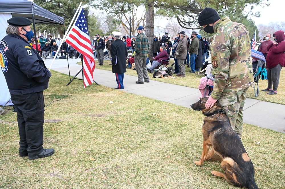 75th SFS MWD handlers honor war dog heroes