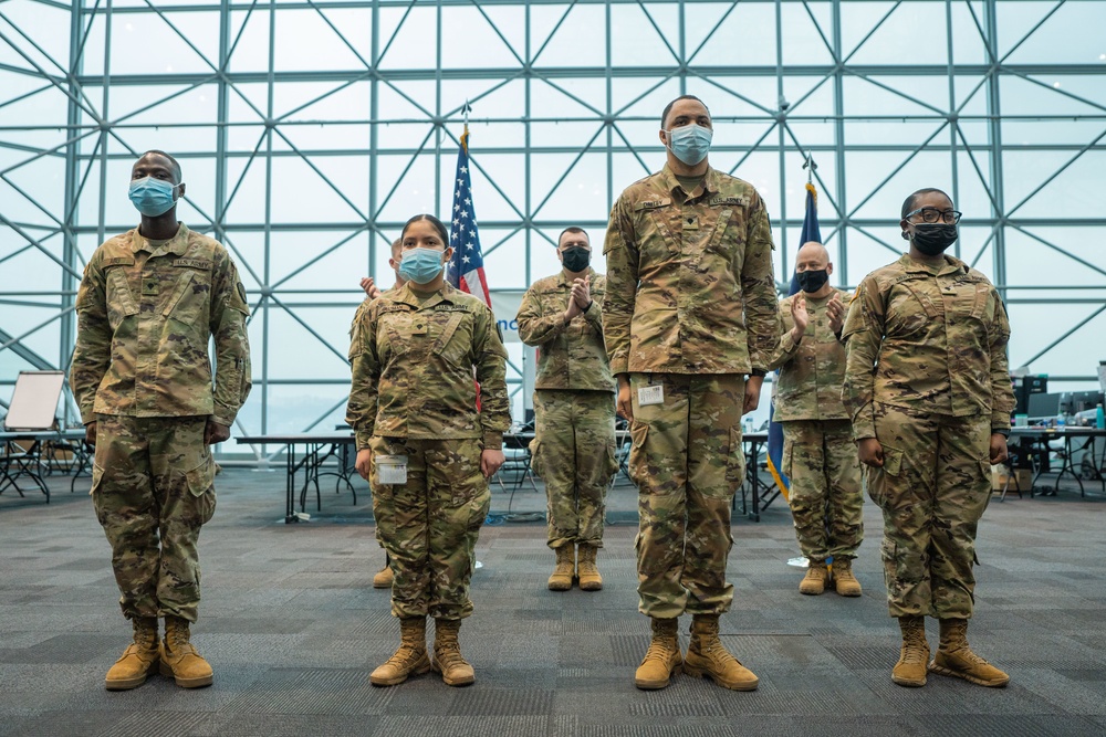 NY National Guard Soldiers promoted at Javits NY Vaccination Site (18 March 2021)